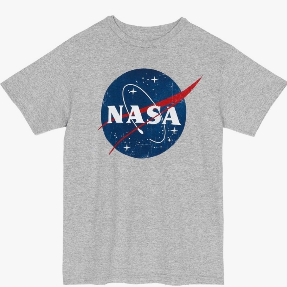 NASA Logo Graphic T-Shirt New Officially Licensed in Heather Gray Size XL